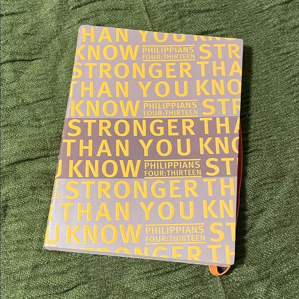 Inspirational Notebook with Yellow Text